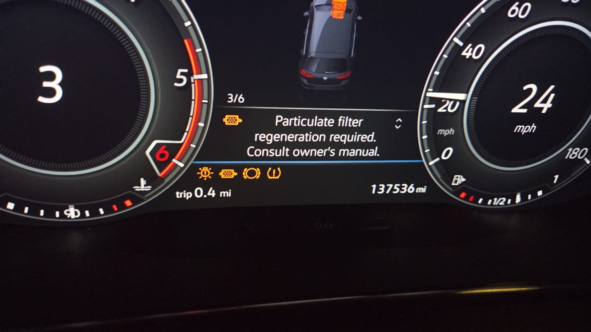 “Particulate filter” warning